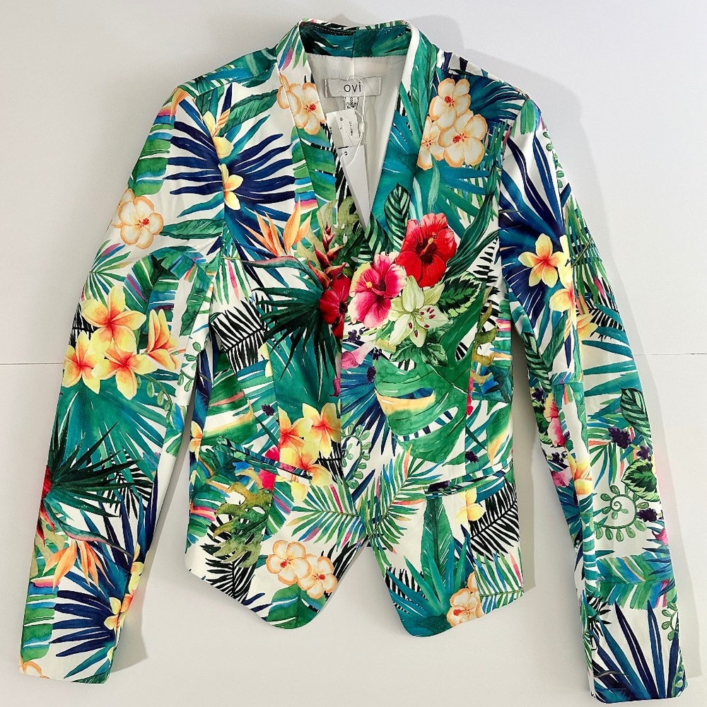 OVI - Blazer with Tropical Pattern